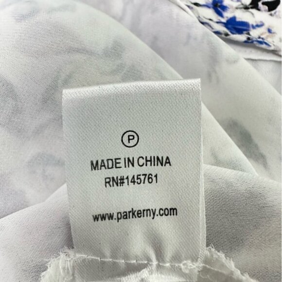 Parker Gabriella Floral Silk Ruffle Dress Small - Picture 9 of 9